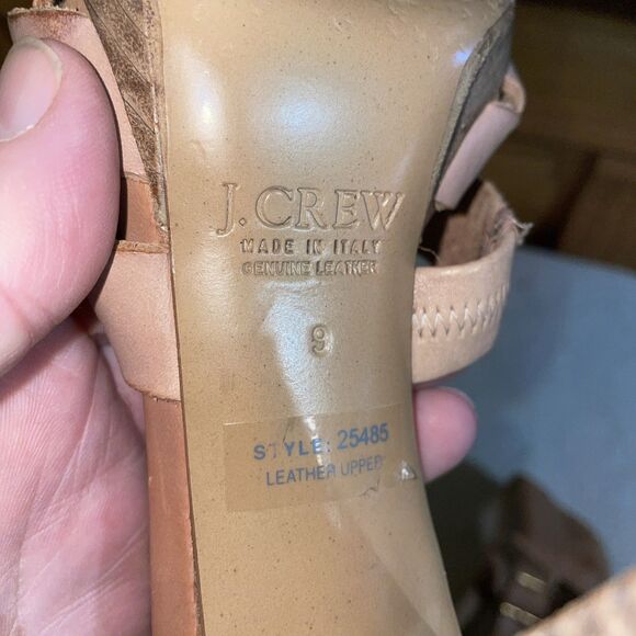 J. Crew Italy Women’s Weave Toe Heels Size 9 M Beige Leather Going Out Party - Picture 3 of 12